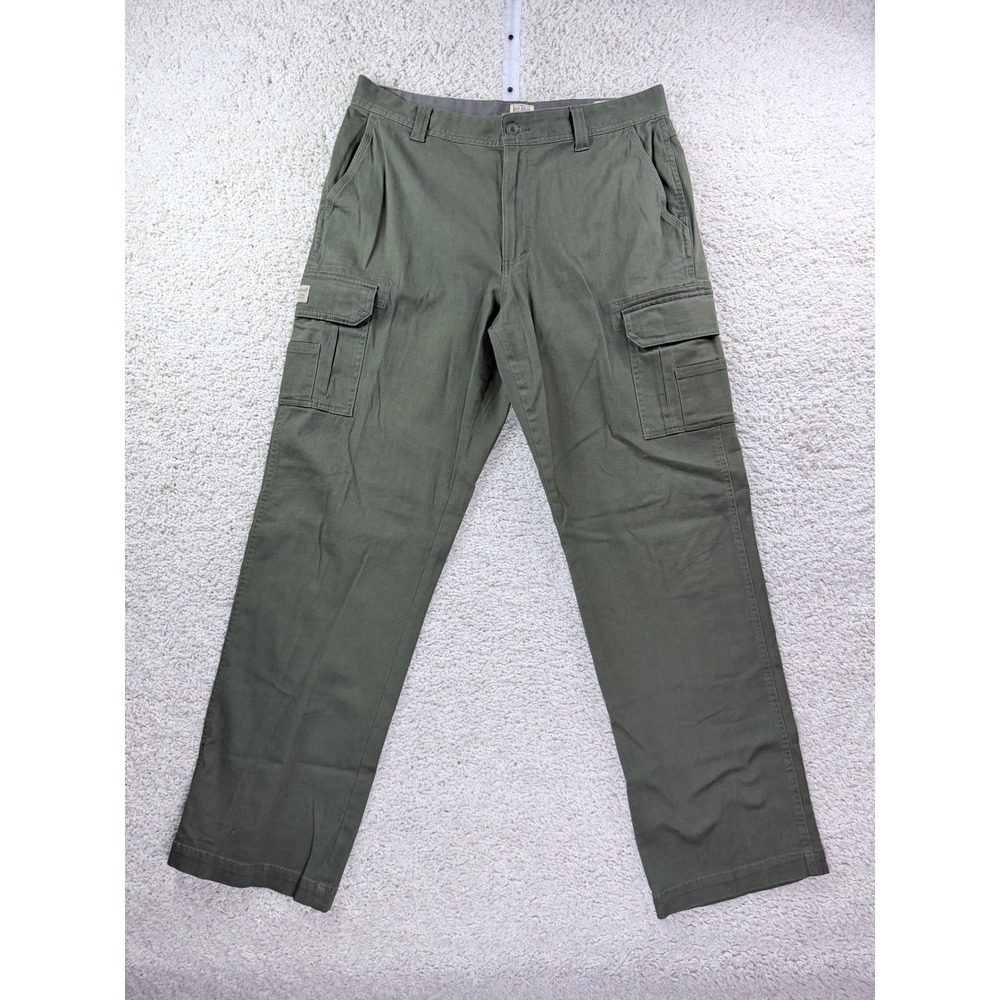 Mens 36x34 Red Head Cargo Pants Green Cotton Stretch Straight Utility Workwear